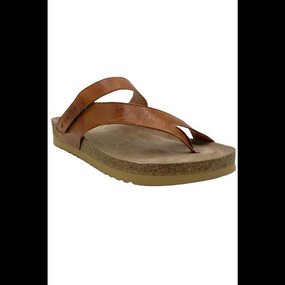 Taos Leather Toe Loop Slide Sandals Lola Cognac - Medium - Picture 2 of 5